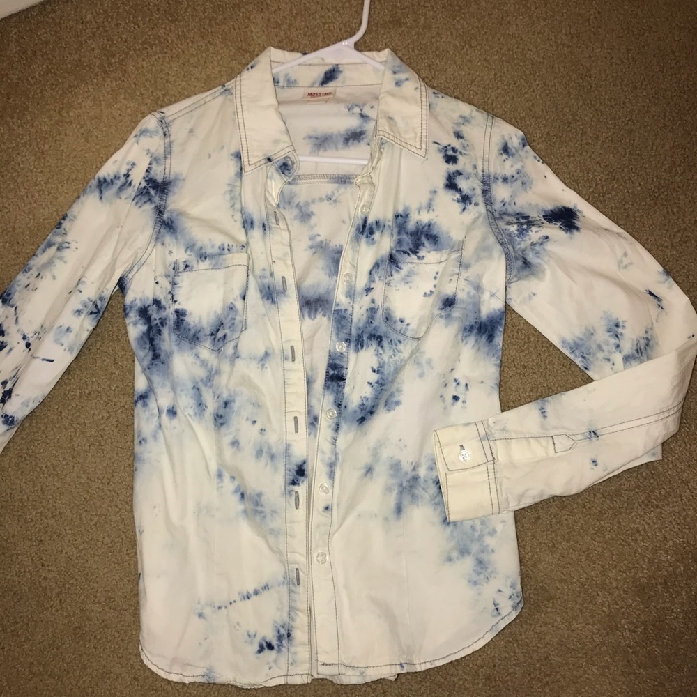 Acid washed button up shirt